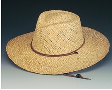 Wide Brim Pinched Front Straw Hat