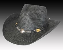 Black Toyo Western Hat with Silver Conchos