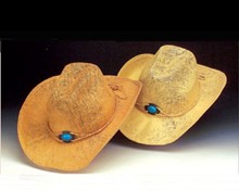 Woven Western Hat - Turquoise Buckle - Neutrals