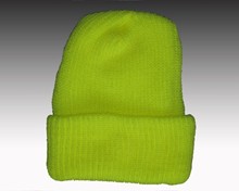 Safety Yellow Knit Cuff Hat