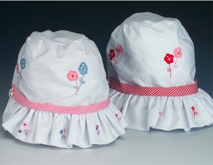 Embroidered Flower Bonnet