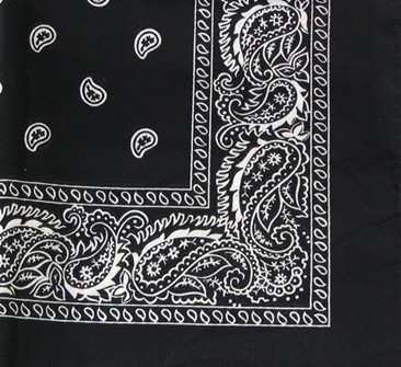 Bulk Black Paisley Cotton Bandana|Seagull International