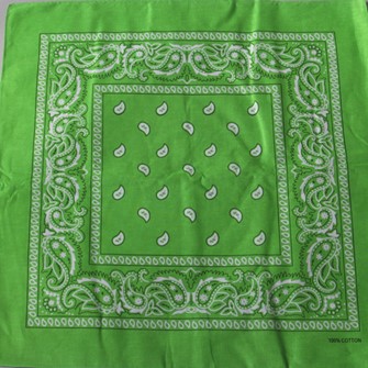 Light Green Paisley Cotton Bandanas Wholesale|Seagull Intl