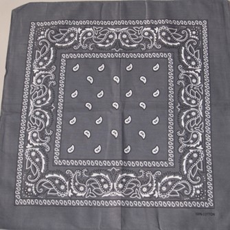 Gray Paisley Cotton Bandana Bulk|Seagull International