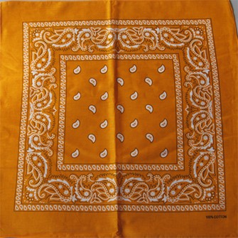 Wholesale Orange Paisley Cotton Bandana|Seagull International