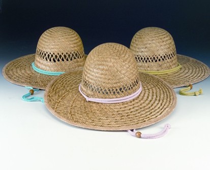 Lady's Straw Hat with Colored Cords