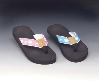 Woven Strap Flip Flops - Ladies -Seashore