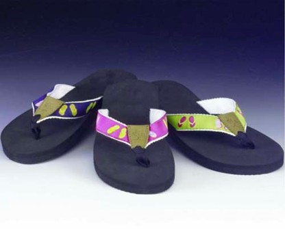 Ladies'/Teens' "Flip Flops" Design Woven Strap Flip Flops