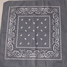 Gray Paisley Cotton Bandana