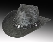 Black Toyo Western Hat with Beaded Trim-avail. June 30