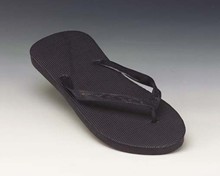 Men's Black Flip Flops - Smooth - Asst.Sizes