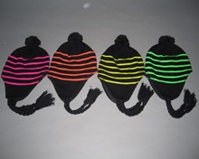 Neon Stripe Peruvian Knit Hat - Asst.
