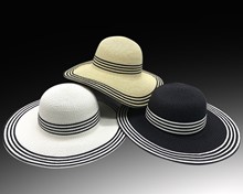 Contrasting Stripe Round Crown Hat