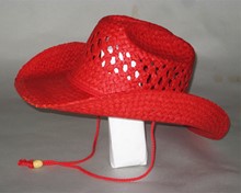 Red Western Hat with Vented Crown