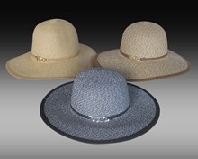 New! Lady's Round Crown Hat - Chain Trim